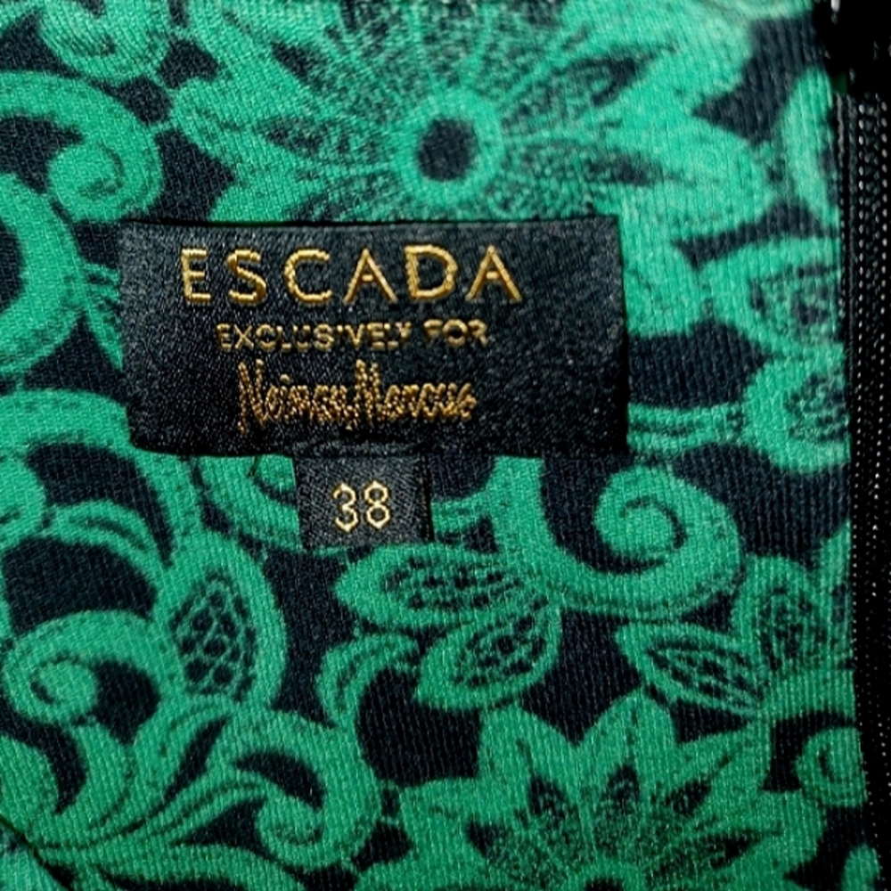 Escada Green Black Ombre Midi Dress - Picture 5 of 5